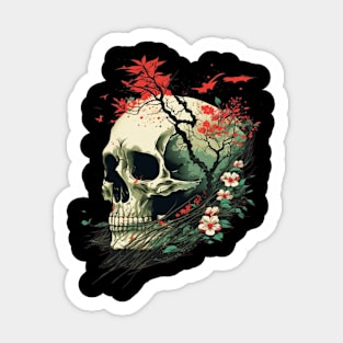 skull illustration Sticker